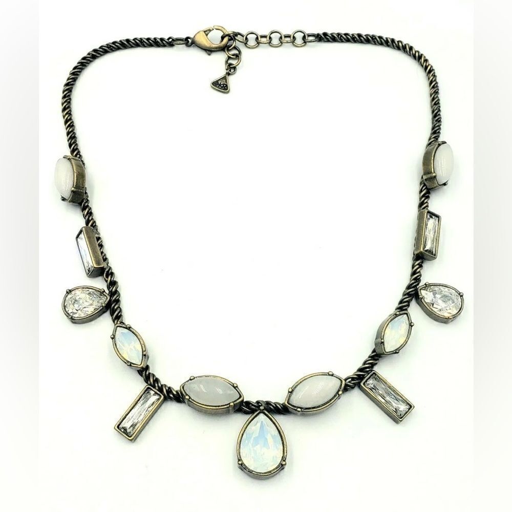 Silpada KR Antiqued Brass Quartz & Swarvoski Crystals